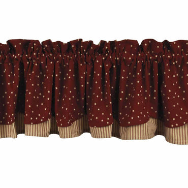 Barn Red-Nutmeg Salem Star Barn Red Fairfield Valance - Lined - Interiors by Elizabeth