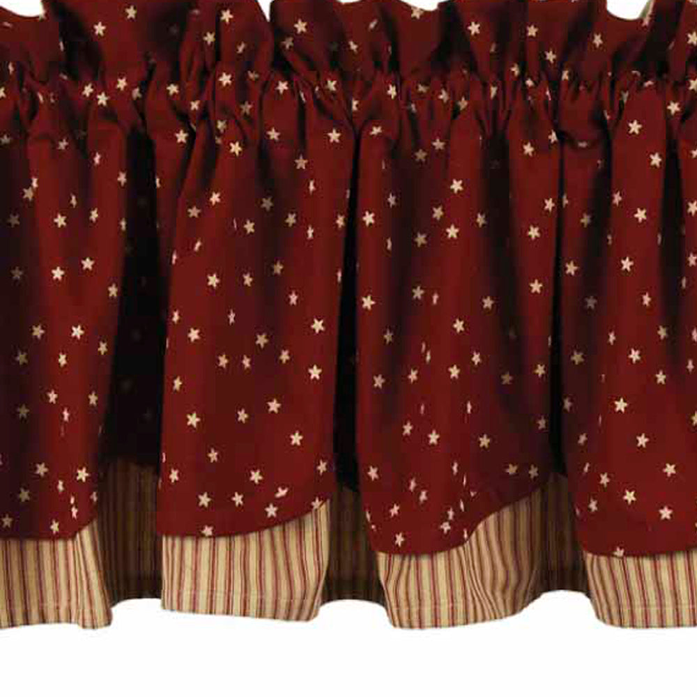 Barn Red Nutmeg Salem Star Barn Red Fairfield Valance Lined VF950017
