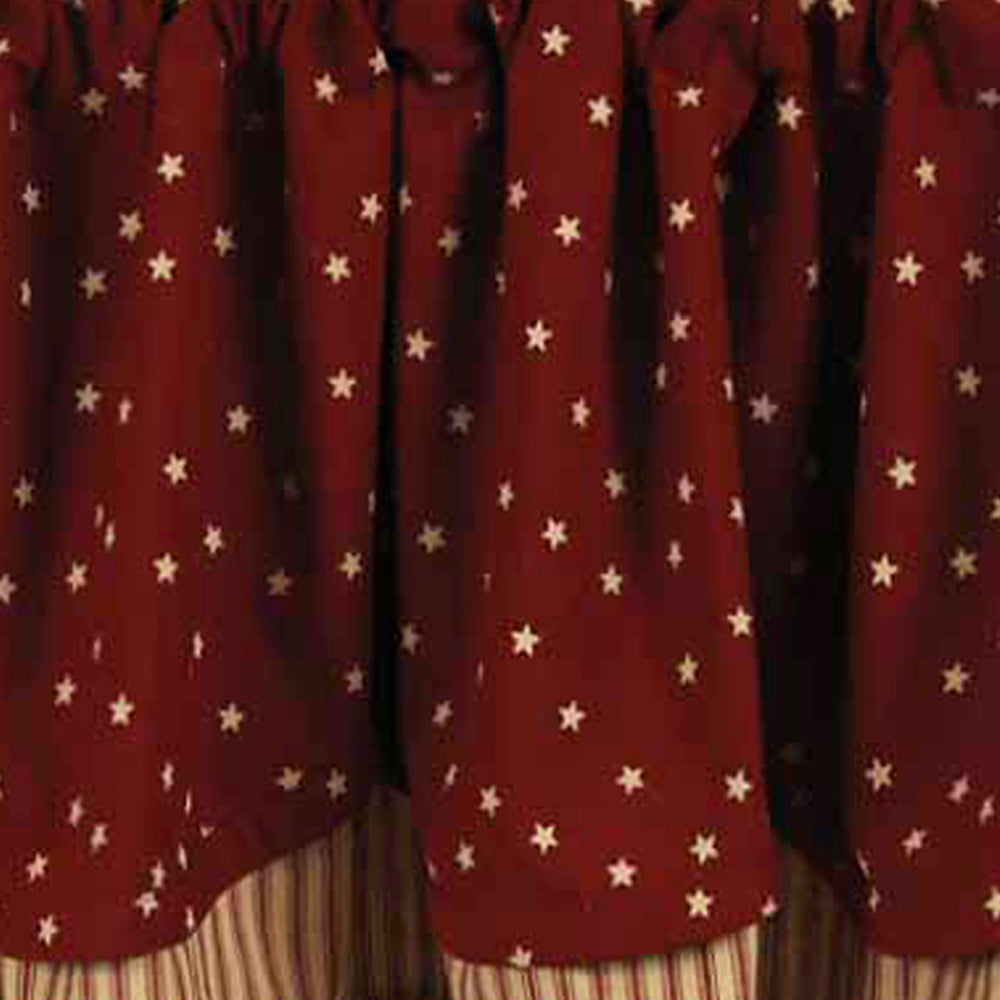 Barn Red Nutmeg Salem Star Barn Red Fairfield Valance Lined VF950017