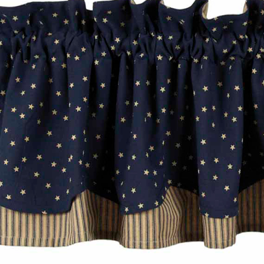 Indigo Nutmeg Salem Star Indigo Fairfield Valance Lined