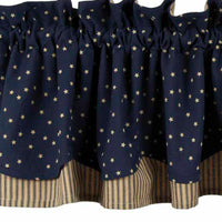 Thumbnail for Indigo Nutmeg Salem Star Indigo Fairfield Valance Lined