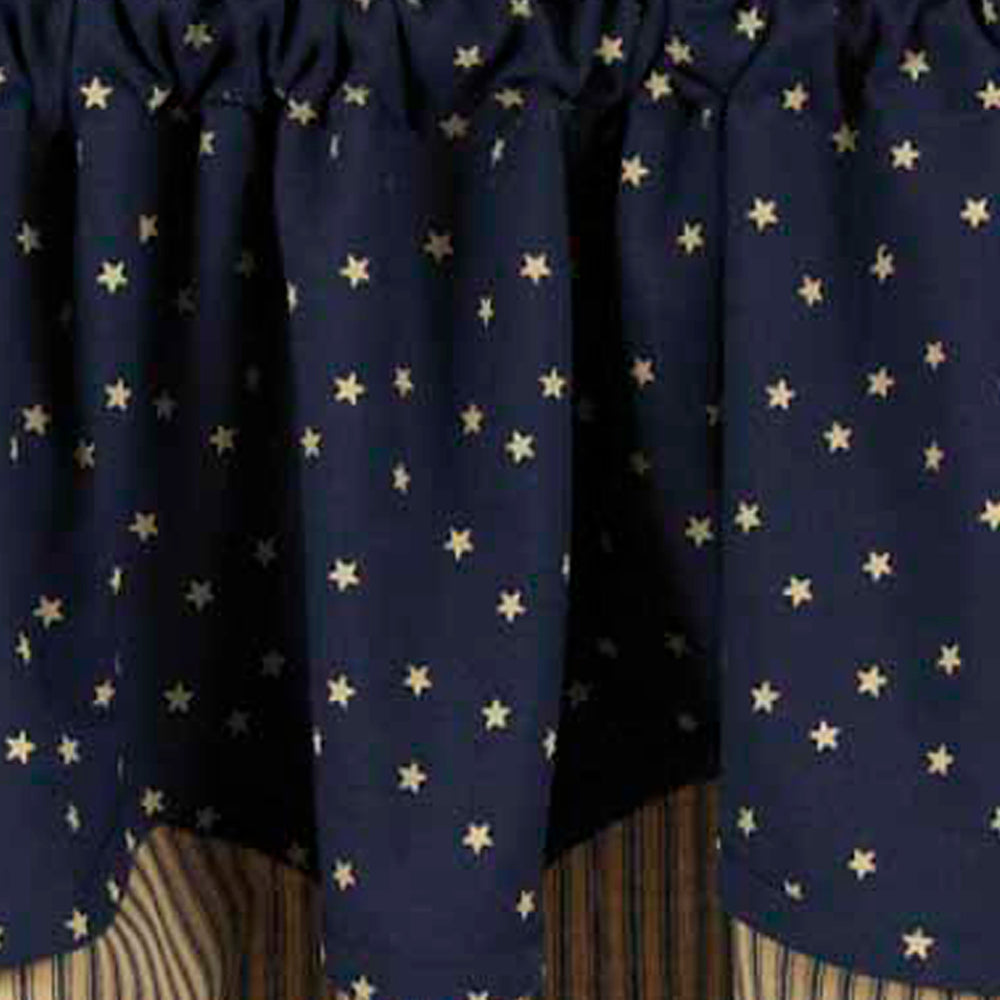 Indigo Nutmeg Salem Star Indigo Fairfield Valance Lined