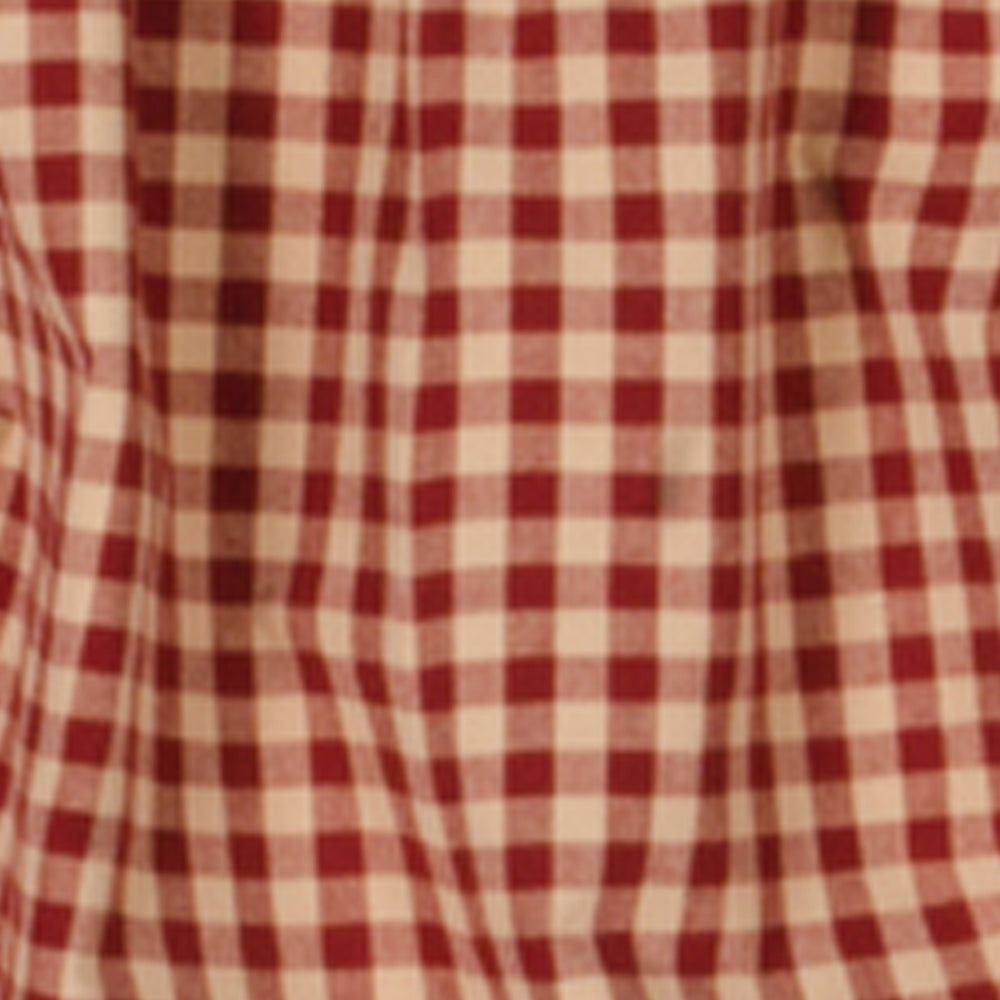 Heritage House Check Gathered Valance Barn Red Nutmeg Lined VG100017