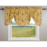 Thumbnail for Paw Print On Canvas Manila Gathered Valance - Lined - Interiors by Elizabeth