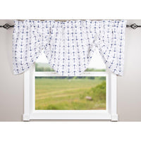 Thumbnail for Anchors Away White-Navy Gathered Valance - Lined - Interiors by Elizabeth