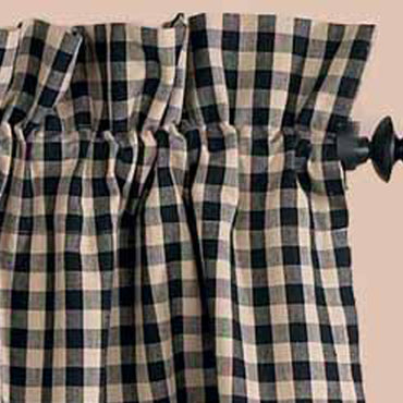 Black Nutmeg Heritage House Check Black Valance Lined VL100011