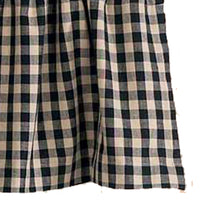 Thumbnail for Black Nutmeg Heritage House Check Black Valance Lined