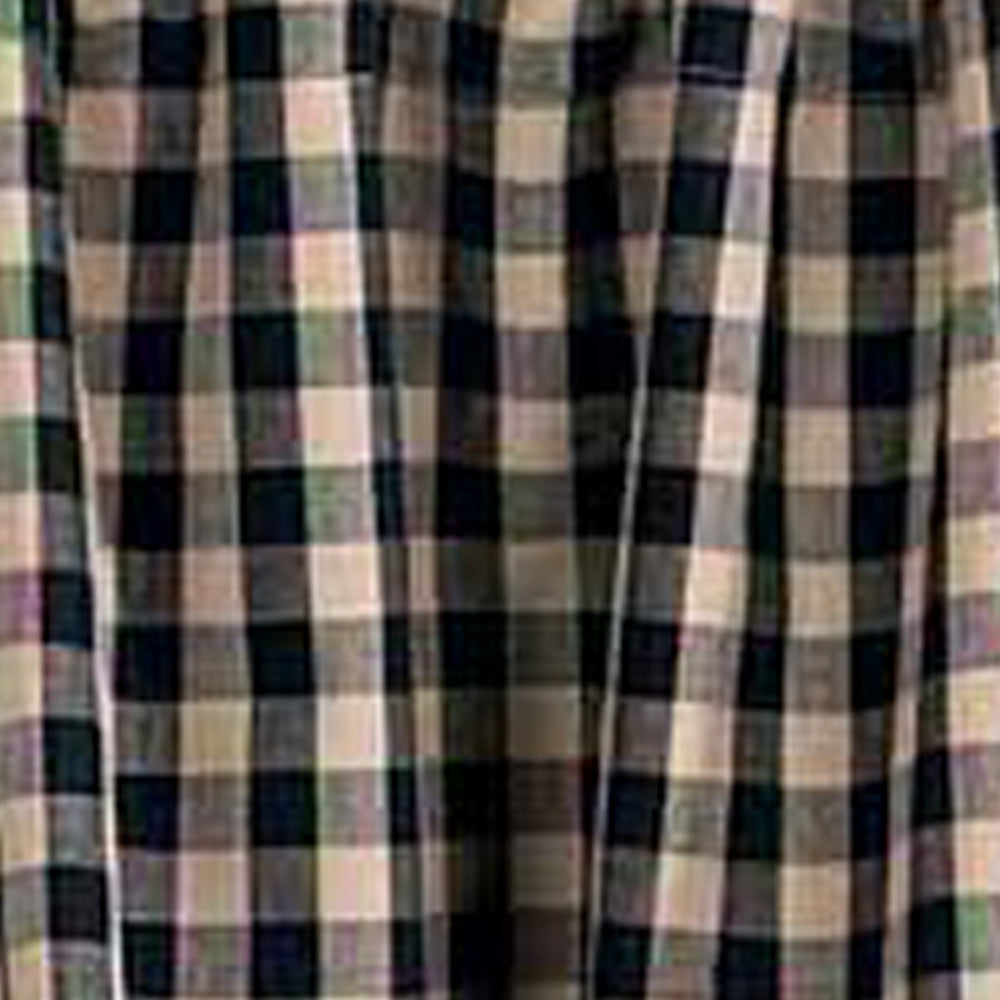 Black Nutmeg Heritage House Check Black Valance Lined