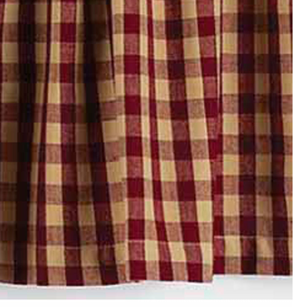 Barn Red Nutmeg Heritage House Check Barn Red Valance Lined VL100017