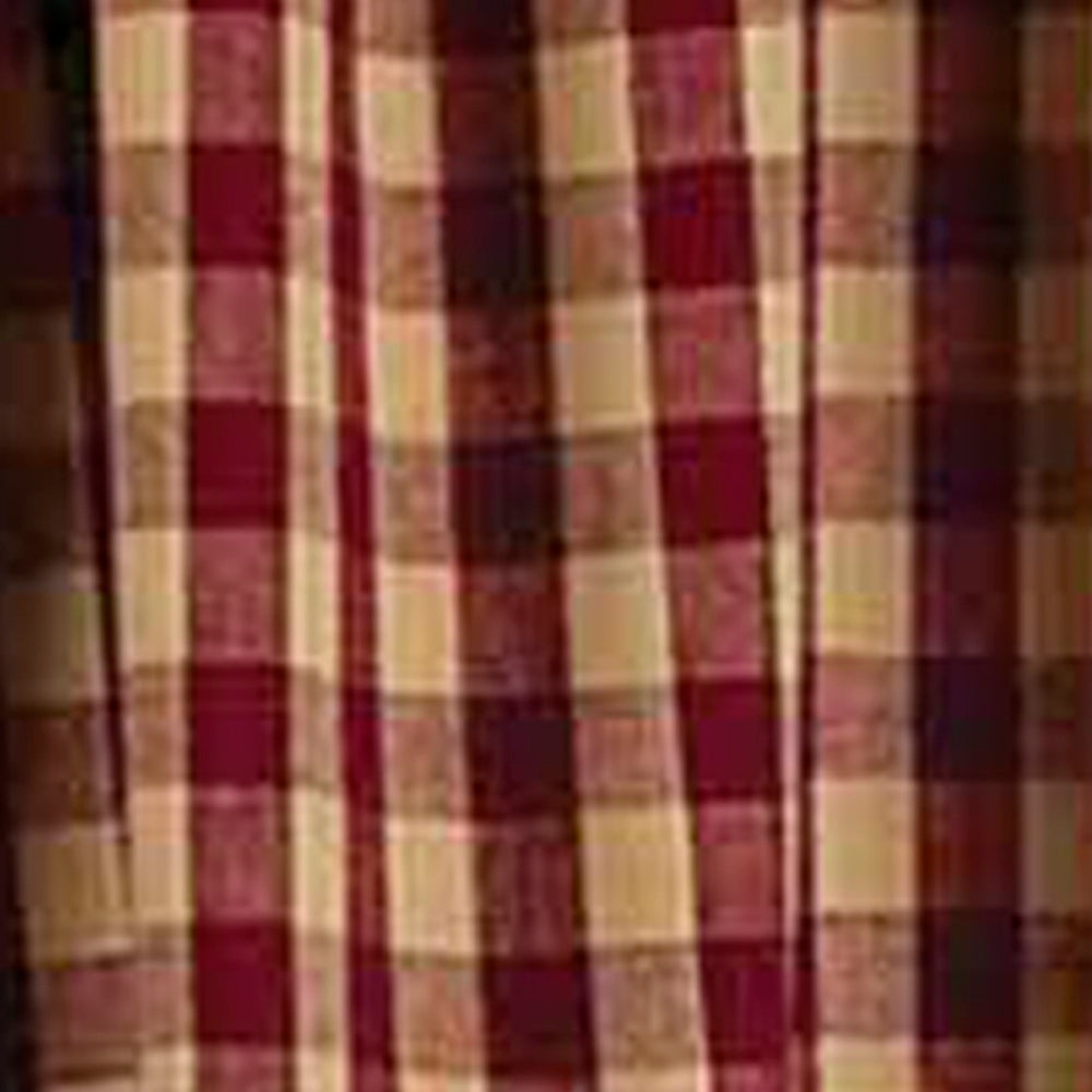 Barn Red Nutmeg Heritage House Check Barn Red Valance Lined VL100017