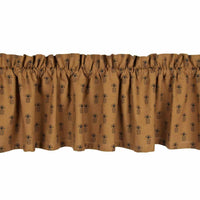 Thumbnail for Mocha - Black Pineapple Town Valance - Lined - Interiors by Elizabeth