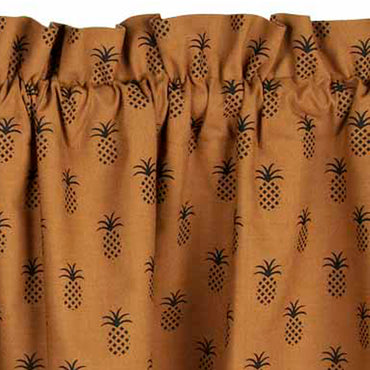 Mocha Black Pineapple Town Valance Lined VL101033