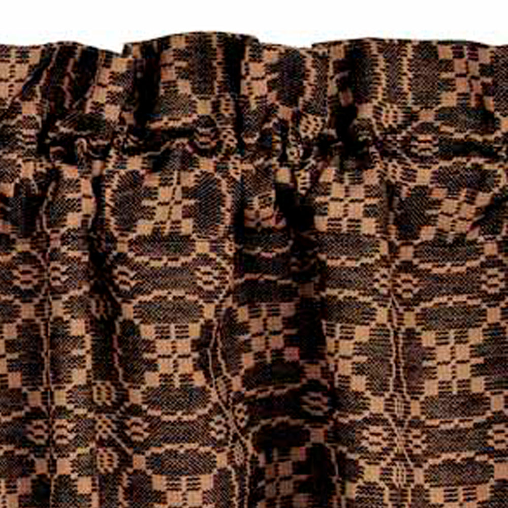 Black Tan Marshfield Jacquard Valance Lined
