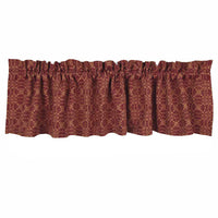 Thumbnail for Barn Red Tan Marshfield Jacquard Valance Lined