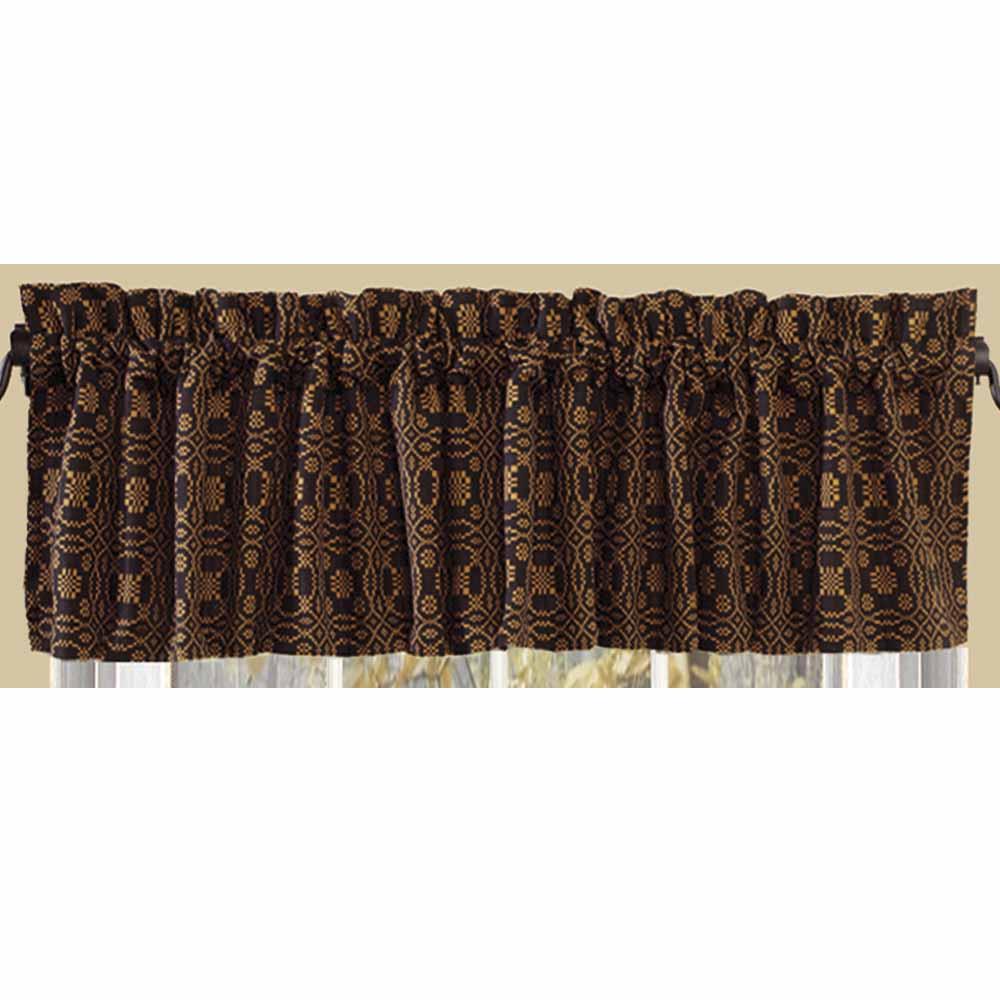 Black - Mustard Loverƒ??s Knot Jacquard Valance - Lined - Interiors by Elizabeth