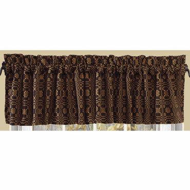 Black - Mustard Lover’???s Knot Jacquard Valance - Lined - Interiors by Elizabeth