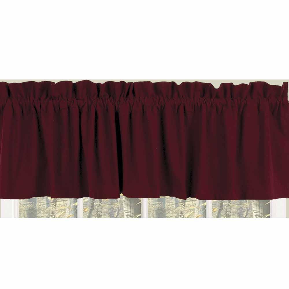 Barn Red Farm House Solid Valance - Lined - Interiors by Elizabeth