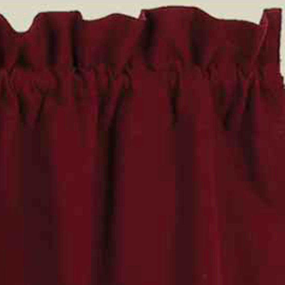 Barn Red Farm House Solid Valance Lined