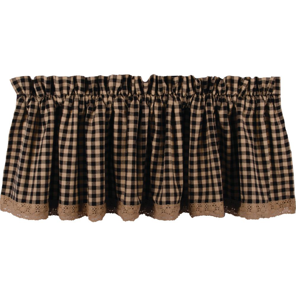 Black-Nutmeg Heritage House Lace Valance - Lined - Interiors by Elizabeth