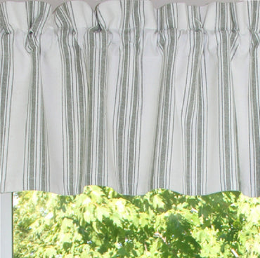 Grain Sack Sage Sage Valance  - Interiors by Elizabeth