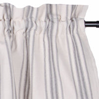 Thumbnail for Grain Sack Stripe Cream Pewter Valance Lined