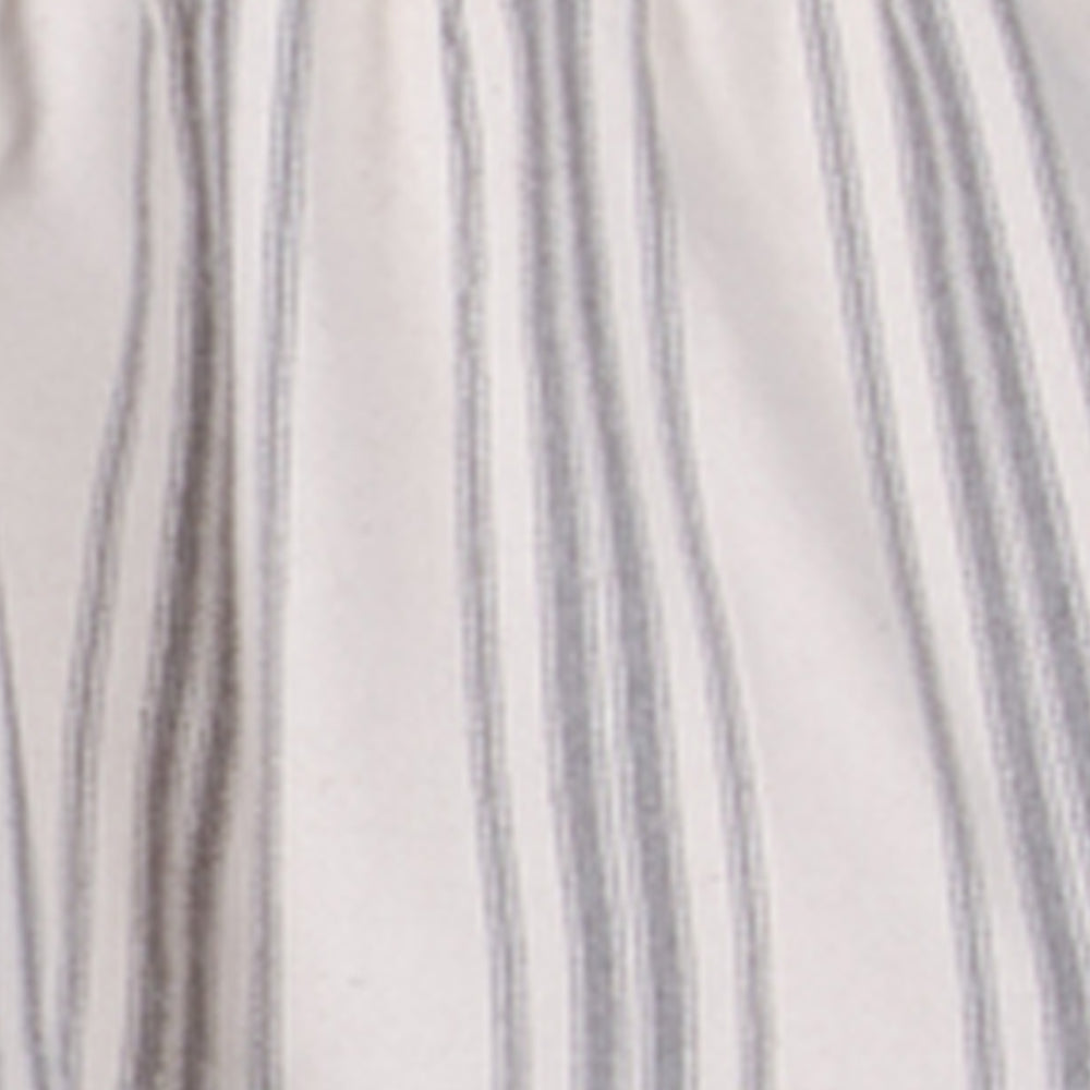 Grain Sack Stripe Cream Pewter Valance Lined