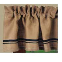 Thumbnail for Black - Wheat Burlap Stripe Valance - Lined - Interiors by Elizabeth