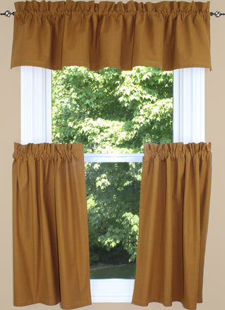 Primitive Ticking Mustard Mustard Valance  - Interiors by Elizabeth