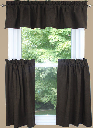 Primitive Ticking Black Black Valance  - Interiors by Elizabeth