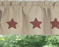 Thumbnail for Rough Edge Star Barn Red Valance  - Interiors by Elizabeth