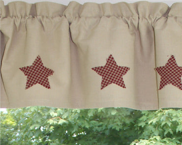 Rough Edge Star Barn Red Valance  - Interiors by Elizabeth