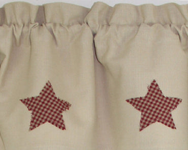 Rough Edge Star Barn Red Valance VL248017