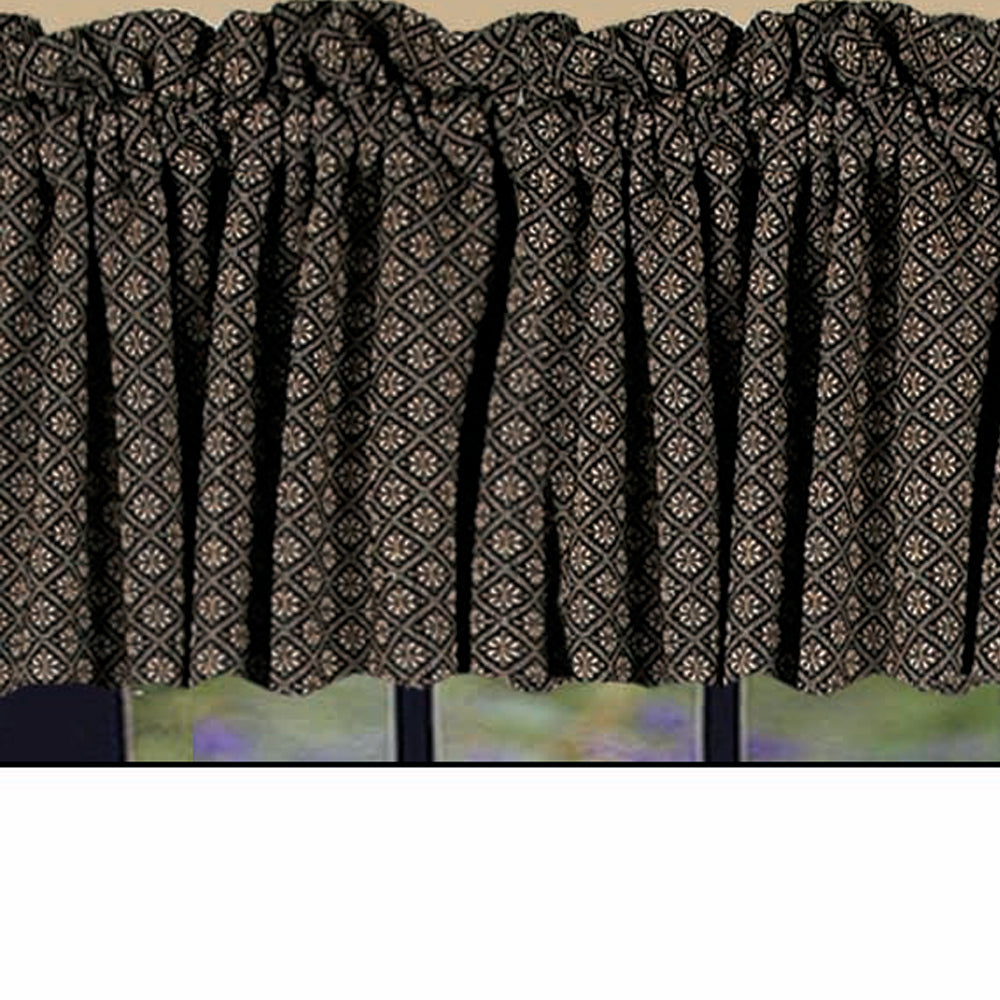 Black Nutmeg Kingston Jacquard Valance Lined