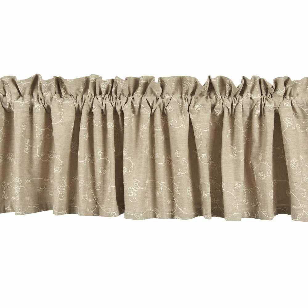 Taupe Candlewicking Taupe Valance - Lined - Interiors by Elizabeth