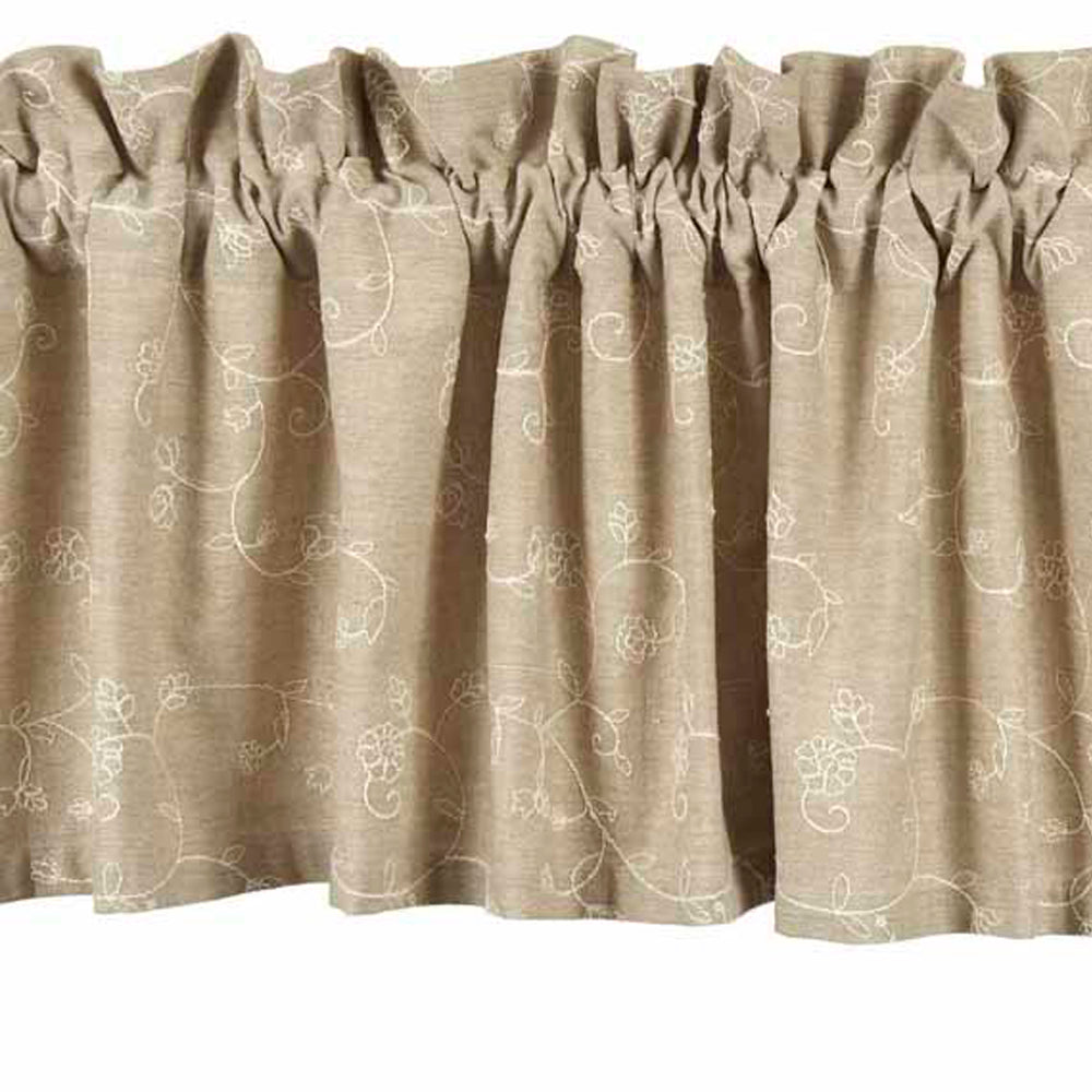 Taupe Candlewicking Taupe Valance Lined