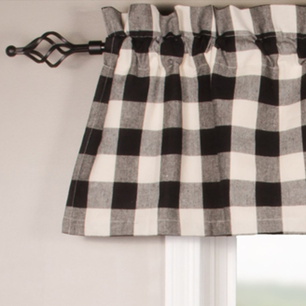 Black Buttermilk Buffalo Check Valance Lined