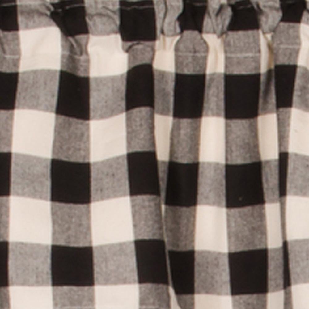 Black Buttermilk Buffalo Check Valance Lined