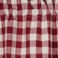 Thumbnail for Barn Red Buttermilk Buffalo Check Valance Lined