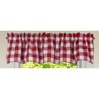 Thumbnail for Buffalo Check Crimson Red Valance - Interiors by Elizabeth