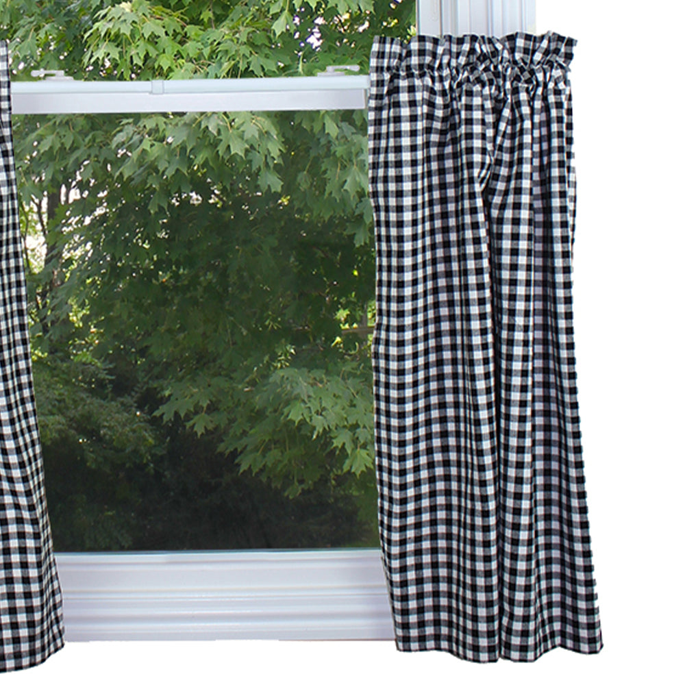 Heritage House Check - Black & Cream Valance
