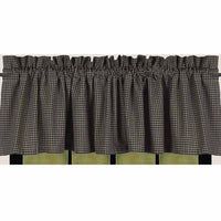 Thumbnail for Black - Oat Newbury Gingham Valance - Lined - Interiors by Elizabeth