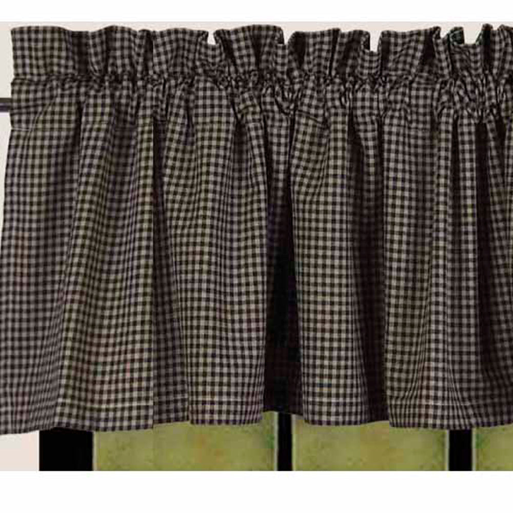 Black Oat Newbury Gingham Valance Lined VL670011