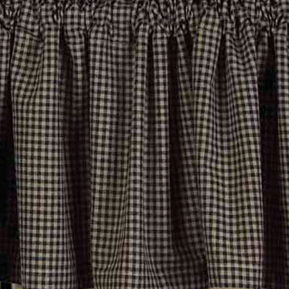 Black Oat Newbury Gingham Valance Lined VL670011