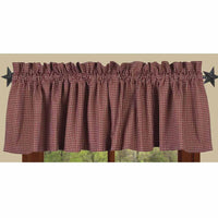 Thumbnail for Barn Red-Oat Newbury Gingham Valance - Lined - Interiors by Elizabeth