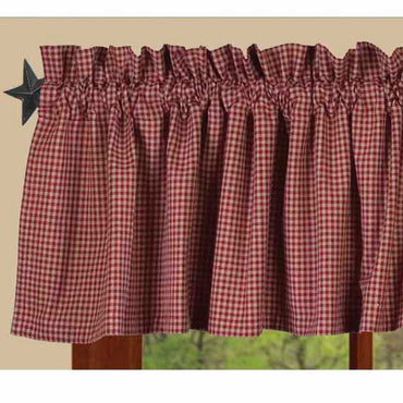 Barn Red Oat Newbury Gingham Valance Lined VL670017