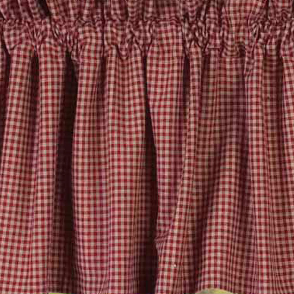 Barn Red Oat Newbury Gingham Valance Lined