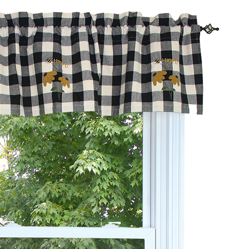 Bee Happy Buffalo Check Valance Valance VL700000