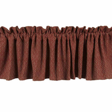 Barn Red-Oat Philmont Jacquard Valance - Lined - Interiors by Elizabeth
