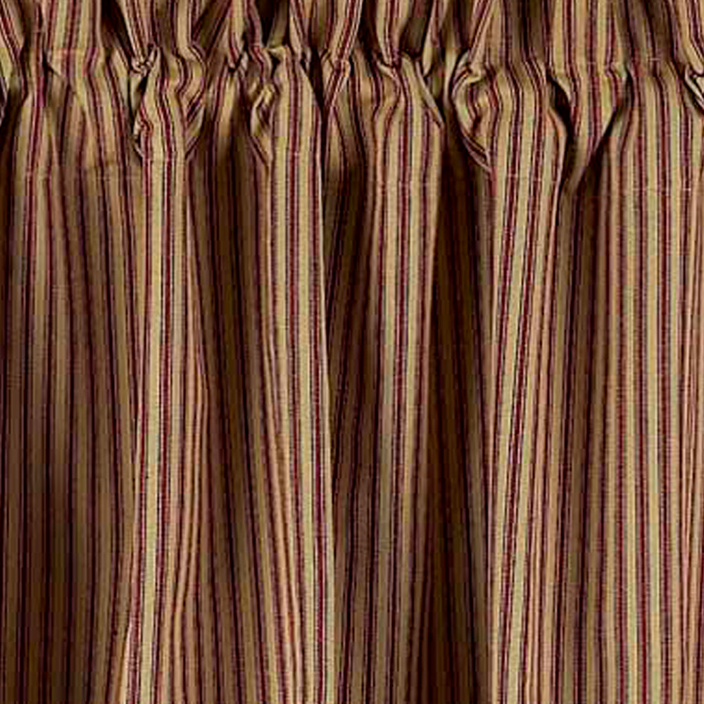 Barn Red Nutmeg York Ticking Valance Lined VL880017