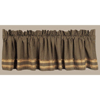 Thumbnail for Black - Oat Newbury Gingham Black w/Oat Trim Valance - Lined - Interiors by Elizabeth